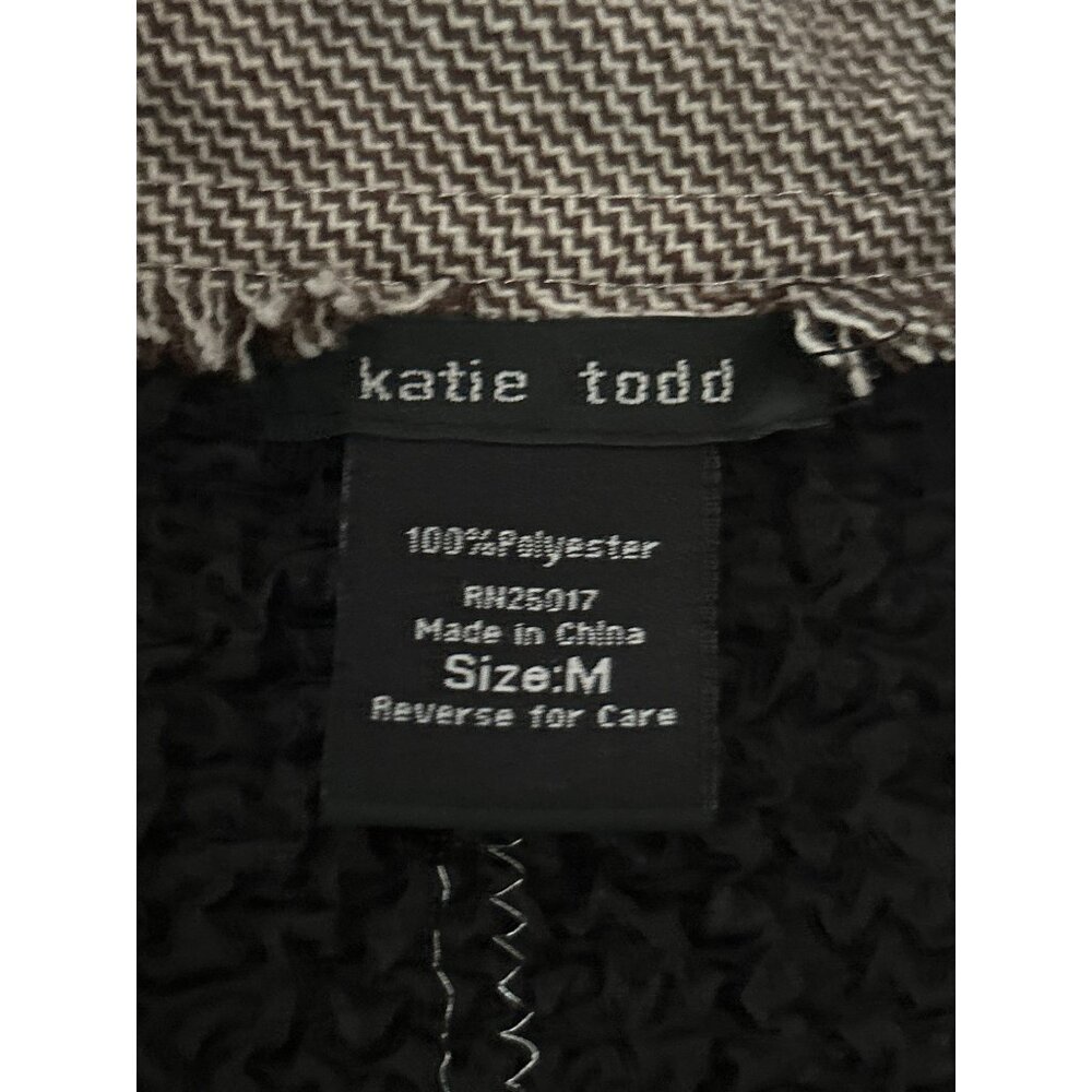 Katie Todd Womens Black Textured Button Down Long Sleeve Jacket Size M - Picture 5 of 8